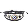 Pulseira de Pressão Olho Turco Azul Joias Transfronteiriças Europeias e Americanas Pulseira de Contas Trançada Multicamadas Joias de Mão