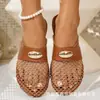 Medias Pantuflas de Comercio Exterior Transfronterizo Europeo y Americano, Malla Transpirable, En Stock, Zapatos Mary Jane Cerrados Transpirables, Tallas Grandes al por Mayor