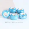 Anillo de cuentas de cerámica con agujero grande galvanizado Panjia pulsera de cuentas brillantes material de accesorios cuentas de porcelana suministro transfronterizo venta al por mayor