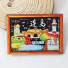Serie de Madera de JiangsuImanes para Refrigerador de las Ciudades de Nanjing, Suzhou, Changzhou, Yangzhou, Souvenirs de Viaje de Tendencia Nacional