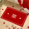 Tapete de Entrada Grande Alegria para Recém-Casados Tapete de Casamento Dupla Felicidade Tapete de Quarto Tapete de Cama Sala de Casamento Decoração de Casamento Capacho Tapete para Pés de Entrada