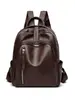 Mochila feminina de grande capacidade, couro macio, versátil para o uso diário e viagens, design simples e estiloso, uma escolha popular para vendas transfronteiriças