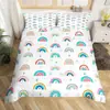 Tema de Corazón Arcoíris Transfronterizo Colorido Pintado a Mano Amor Impresión de Arcoíris Estilo Suave Infantil Ropa de Cama Terciopelo de Piel de Durazno