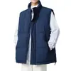 Chaleco de algodón al por mayor transfronterizo para hombre de otoño e invierno marca de moda talla grande con forro de terciopelo chaleco cálido chaleco sin mangas chaqueta estilo nuevo