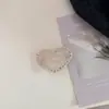 Grampo de Cabelo de Acetato em Formato de Coração com Strass Estilo Francês Grampo de Cabelo com Temperamento para Franja e Rabo de Cavalo Acessório de Cabelo para Mulheres