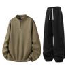 Conjunto de Moletom 2025 Nova Moda Tendência Gola Redonda Conjunto de Moletom Masculino Manga Longa Primavera e Outono Casual Duas Peças Marca Tendência