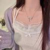 Collar con lazo de estrella para mujer, nuevo estilo, elegante diseño de nicho, colgante de cadena de clavícula