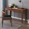 Juego de escritorio y silla de madera maciza para estudio, diseño minimalista moderno nórdico, adecuado para apartamentos pequeños y dormitorios, escritorio de escritura para estudiantes hecho completamente de madera maciza