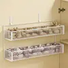 Caja de almacenamiento para puerta de armario de estante de cocina para cebolletas, jengibre y ajo, canasta colgante pequeña de montaje en pared, estante de almacenamiento de condimentos en el interior del armario