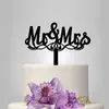 Letra Inglesa Tradicional Acrílico Cartão de Bolo de Casamento Cartão para Bolo Mr & Mrs Decoração de Bolo de Casamento