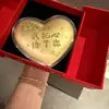 Placa de regalo en forma de corazón chapada en oro, placa decorativa chapada en oro, Día de la Madre, regalo del Día de San Valentín 520, inversión y colección, pequeño regalo