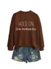 Espere um Pouco Deixe-me Pensar Demais Sudadora Feminina Casual Versátil Confortável para Outono e Inverno Amazon Ebay Independente