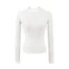 Camiseta Básica Redonda Americana com Forro de Veludo para Mulheres Outono Nova Elástica Justa Ombro Direito Pulôver