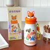 Taza Termo Linda de Acero Inoxidable con Diseño de Dibujos Animados, Alto Valor Estético, Botella de Agua para Estudiantes con Filtro, Taza Portátil con Popote de Muñeca para Niños