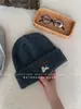 Gorro de Lana Bordado con Cachorro Lindo Yuanqi Dingzouxou para Mujer, Gorro de Punto Cálido de Invierno con Circunferencia de Cabeza Grande y Protección para los Oídos para Hombre