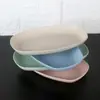 Conjunto de 4 Pratos de Peixe Palha de Trigo Doméstico Grande Criativo Estilo Europeu Oval Retangular Prato de Bolinho Prato de Frutas e Vegetais