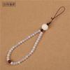 Cordón de cadena para teléfono móvil de ágata y calcedonia personalizado, colgante de cristal de muñeca corta de estilo chino, bonito colgante de transporte para mujer, joyería