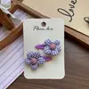 Nuevo Pasador de Flores a Cuadros Dulce Estilo Coreano para Niños, Pinza Lateral de Presión, Goma Elástica para Cola de Caballo, Accesorio para el Cabello para Niñas