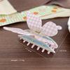 Pinza de tiburón acrílica de alta clase para niña con lazo a cuadros, pinza para el cabello con placa trasera para la cabeza, nuevos accesorios para el cabello