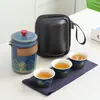 Conjunto de Chá Moderno e Simples de Uma Panela e Três Xícaras para Exterior Conjunto de Chá Portátil para Viagem Armazenamento Presente Corporativo Conjunto Rápido de Xícaras de Chá