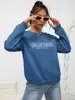 Sudadera para Mujer Estampado California Retro Oversize Topsstreet Casual Multiusos Ropa Deportiva Simple