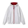 Ropa para mujer talla grande, colección otoño 2025, nueva chaqueta con capucha de estilo coreano, bloques de color, doble cremallera, ropa exterior casual, cortavientos versátil
