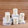 Molde de Silicona para Hacer Velas Aromáticas Cilíndricas con Relieve de Patrón de Flor de Abeja Panal de Abejas Adornos de Decoración de Interiores