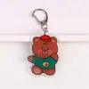 Llavero transparente de doble cara de acrílico, oso de dibujos animados suave y lindo estilo ins de Corea del Sur, accesorios colgantes decorativos para mochila escolar
