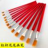 Pincel de aceite de varilla roja, nailon, agua, tiza, acuarela, acrílico, pluma, pincel, pluma de pintura, pincel de madera