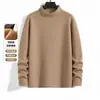 Anti-frío y cálido 2026 Otoño/Invierno Nuevo Terciopelo Alemán de Doble Cara Transfronterizo Camiseta de Manga Larga para Hombre Cuello Semi-alto Más Terciopelo Versátil Capa Base