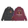 Camisa de hombre con estampado estilo carreras, de manga larga, con cuello, corte holgado, hombros caídos, estampado de letras, inspirada en motocicletas, retro y estilo pista.