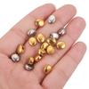 Cuentas ovaladas de acero inoxidable con forma de gota, cuentas curvas, cuentas espaciadoras chapadas en oro al vacío, cuentas de posicionamiento, accesorios para joyería DIY, cuentas
