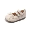 Novos Estilos Primavera e Verão 2026 Sapatos Mary Jane de Couro para Meninas, Estilo Primavera e Outono Sapatos de Princesa com Laço e Solado Macio, Sapatos para Bebês e Crianças Pequenas