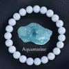 Pulseira de Cristal Popular Transfronteiriça 8mm Gema Vermelha Verde Cristal Morango Lápis Lazúli Pulseira Pulseira de Pedra Natural Atacado de Fábrica