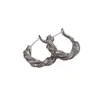 Pendientes Trenzados Transfronterizos S925 Tejidos Grandes de Aro en Forma de C para Mujer, Lujo Ligero, Gama Alta, Modernos, Versátiles, Pendientes al por Mayor