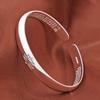 Pulsera de cobre blanco de loto para mujer pulsera Corazón Sutra abierto joyería estilo étnico sólido accesorios jóvenes pulsera para novia