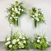 Arreglo Floral de Boda Montaje de Escaparate Estilo Bosque Pasarela Escenario de Boda Pasillo Floral Jardín de Monet Flores Artificiales
