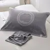 Toallas de Almohada de Algodón Puro Estilo Antiguo, un Par, Anti-Aceite, Toallas de Almohada de Algodón de Alta Calidad, Universales para Todas las Estaciones, Almohadillas Antideslizantes para Almohadas
