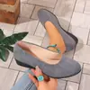 Zapatos de Mujer de Gamuza Estilo Coreano con Punta, Color Caramelo, Planos, Tallas Grandes, Nuevos para Primavera y Otoño 2025