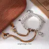 Nuevo Estilo Chino Acuñado Plata Rota Cuerda de Mano Bestia Tragadora de Oro Hecho a Mano Pulsera de Cuerda Ajustable Cuerda de la Paz Pulsera de la Fortuna