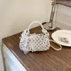 Bolsa Cilindro Linda de Lunares Verano 2026 Bolso Cruzado de Moda Tendencia Verano Bolso de Mano con Lazo de Perlas para Mujer