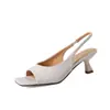 Sandalias de tacón de gatito peep-toe de tacón alto, elegancia de noche estilo francés, versión coreana de primavera, sandalias romanas cómodas y de moda