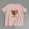 Playera de Algodón de Manga Corta con Estampado de Globo Aerostático Verano Nuevo Cuello Redondo Estilo Casual Suelta para Mujer