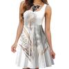 Vestido Feminino de Verão 2025 Estilo Europeu e Americano Novo Comércio Exterior Amazon Sem Mangas Gola Redonda Personalizado Moda Estampada para Mulheres