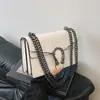 Bolsa Feminina 2025 Nova Moda Retrô Padrão Crocodilo Bolsa Dionysus com Corrente Versátil de Ombro Transversal Pequena Quadrada