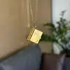 Collar de Acero de Titanio, Popular en Europa y América, Collar con Forma de Libro de Carta de Amor Grabada, Collar con Forma de Sobre de Carta de Amor Abrible, Cadena para Clavícula