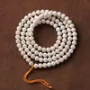 Pulsera de Perlas de Melocotón del Amor Longqi de Hainan, Calabaza de Jade Blanco, Perlas Largas de Múltiples Jades, Cuentas de Oración Estilo Antiguo en Forma de Barril para Meditación Manual