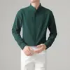 Camisa para Hombre Otoño Nueva Estilo Maduro Ligero Ropa de Hombre Estilo Coreano Ajustada No necesita planchado Negocios Seda Helada Nuevo Estilo Chino Camisa de Manga Larga Moderna