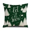 Funda de almohada navideña transfronteriza con estampado digital de muñeco de nieve y reno de dibujos animados, funda de cojín decorativo para sofá y decoración navideña