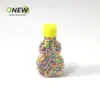 Garrafa Plástica Transparente em Formato de Cabaça de 50ml para Suco, Refrigerante e Bebidas, Garrafa Selada, Garrafa Transparente para Balas Arco-Íris e Grãos de Chocolate
